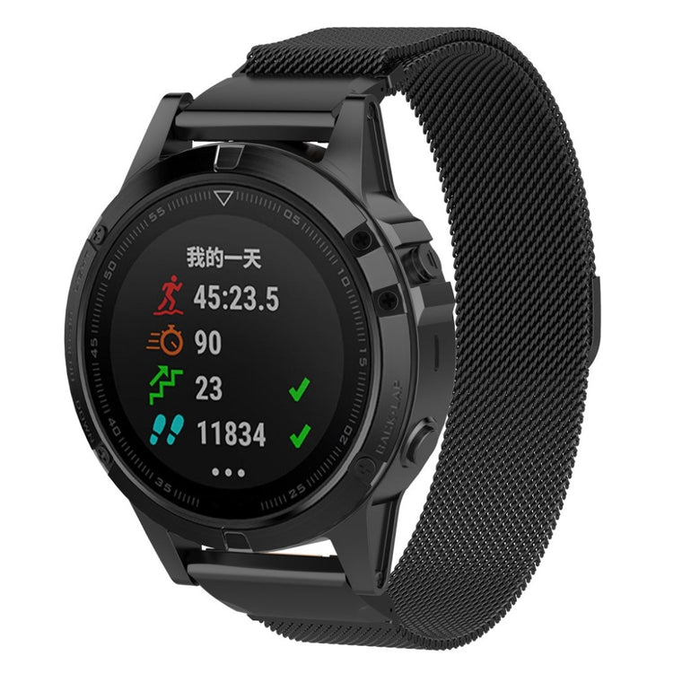 Fremragende Garmin Fenix 5 Metal Rem - Sort#serie_4