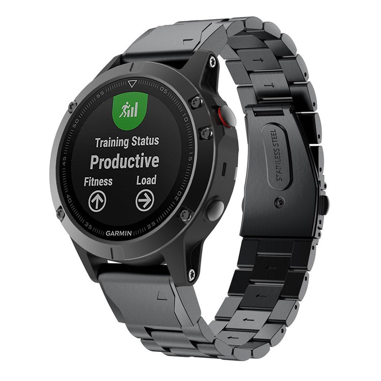 Mega godt Garmin Fenix 5 Metal Rem - Sort#serie_2
