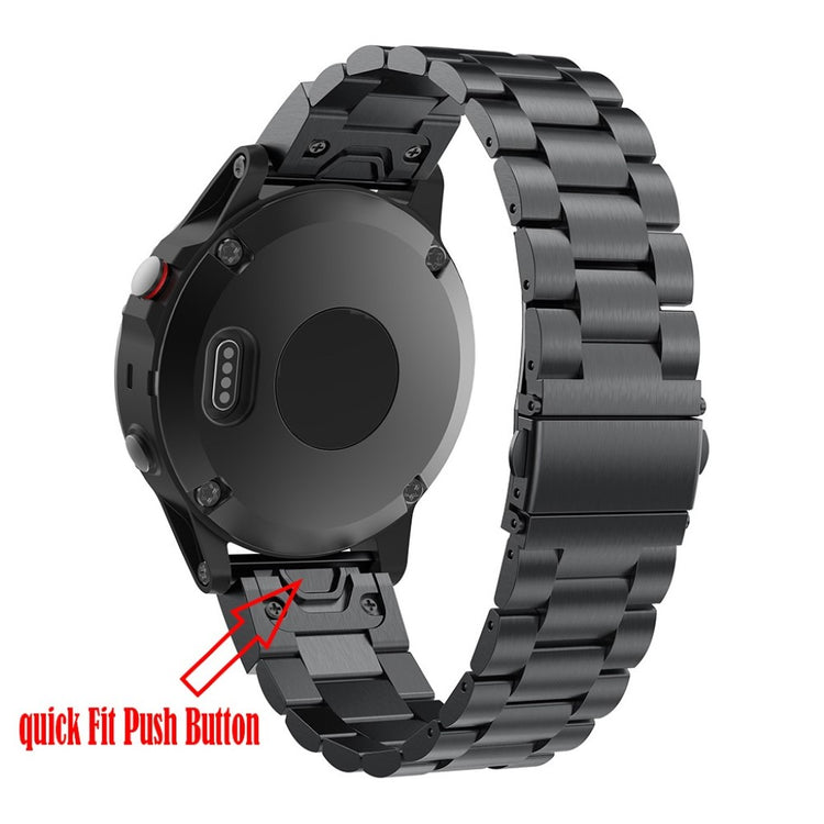 Mega godt Garmin Fenix 5 Metal Rem - Sort#serie_2
