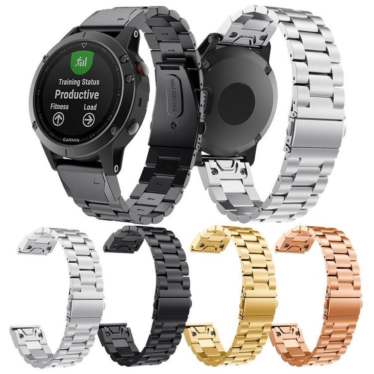 Mega godt Garmin Fenix 5 Metal Rem - Sort#serie_2