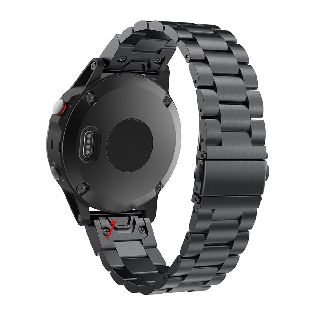 Mega godt Garmin Fenix 5 Metal Rem - Sort#serie_2