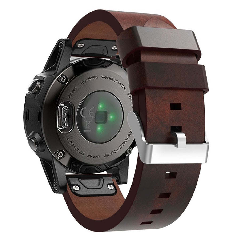 Mega fint Garmin Fenix 5 Kunstlæder Rem - Brun#serie_011