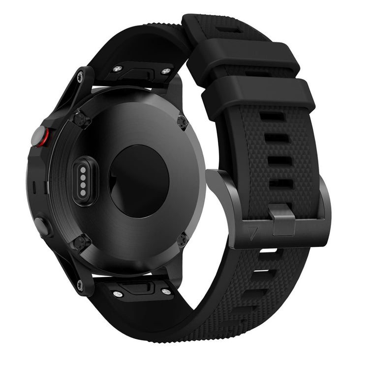 Super sejt Garmin Fenix 5 Silikone Rem - Sort#serie_1
