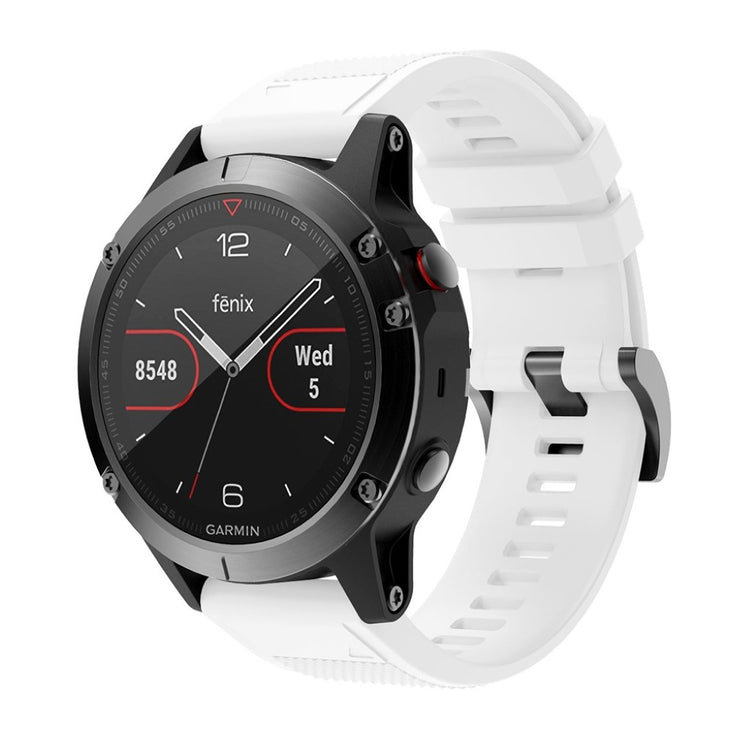 Super sejt Garmin Fenix 5 Silikone Rem - Hvid#serie_2