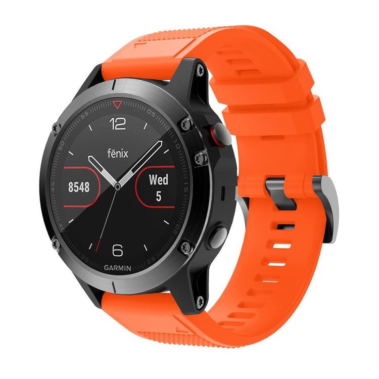 Super sejt Garmin Fenix 5 Silikone Rem - Orange#serie_4