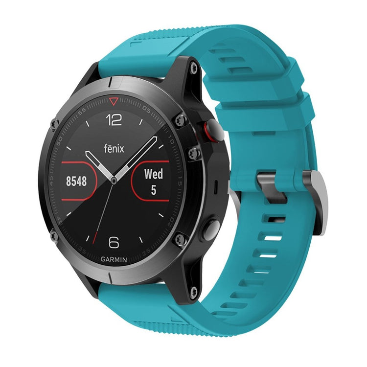 Super sejt Garmin Fenix 5 Silikone Rem - Blå#serie_5