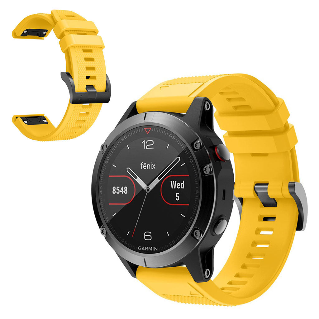 Super sejt Garmin Fenix 5 Silikone Rem - Gul#serie_6