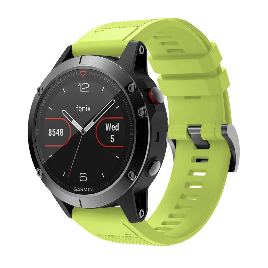 Super sejt Garmin Fenix 5 Silikone Rem - Grøn#serie_8