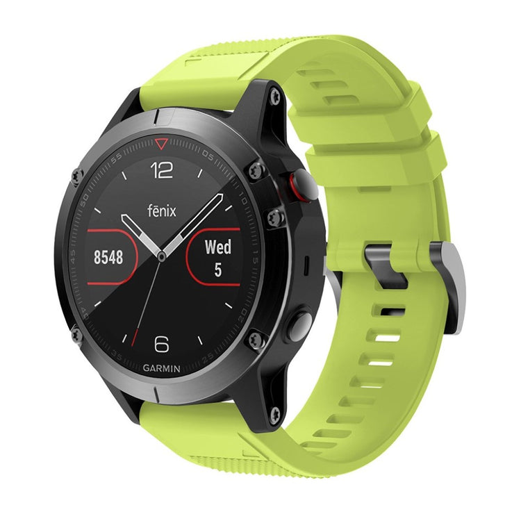 Super sejt Garmin Fenix 5 Silikone Rem - Grøn#serie_8