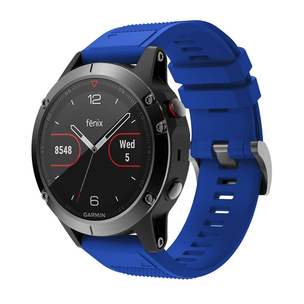 Super sejt Garmin Fenix 5 Silikone Rem - Blå#serie_9