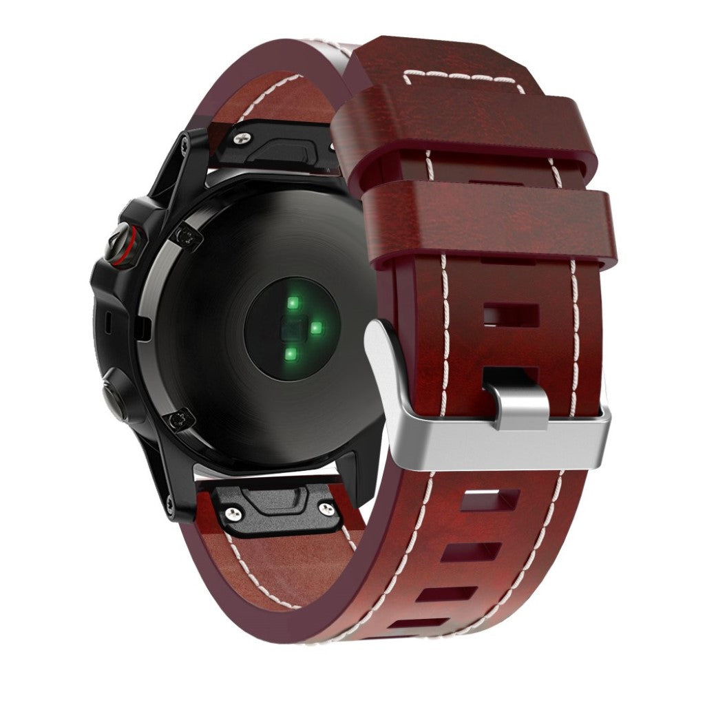 Kønt Garmin Fenix 5X / Garmin Tactix Charlie Kunstlæder Rem - Brun#serie_025