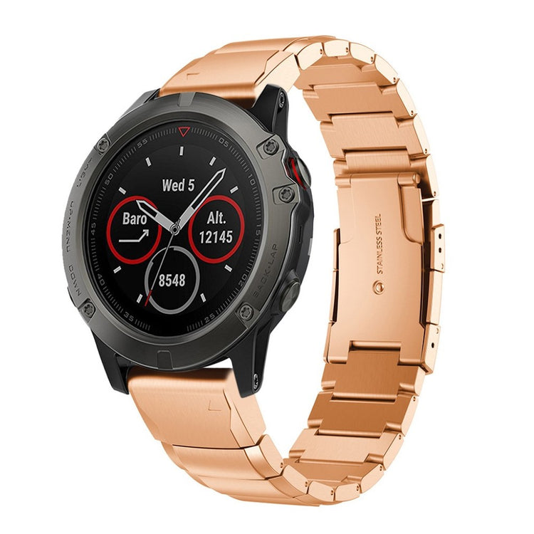 Smuk Garmin Fenix 5X / Garmin Tactix Charlie Metal Rem - Pink#serie_2