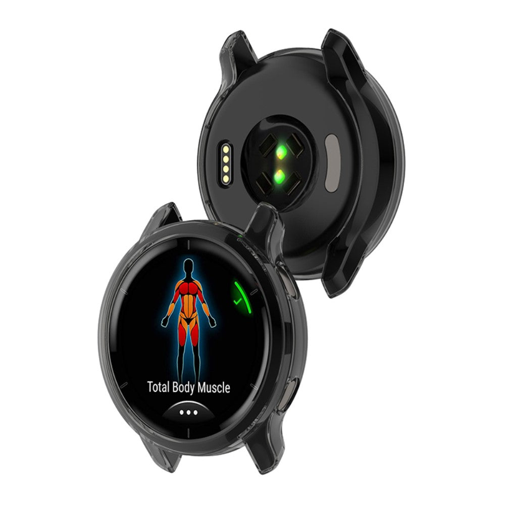Garmin Venu 2 Gennemsigtig Silikone Bumper  - Sort#serie_3
