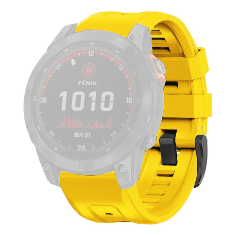 Rigtigt fantastisk Garmin Fenix 7 Silikone Rem - Gul#serie_8