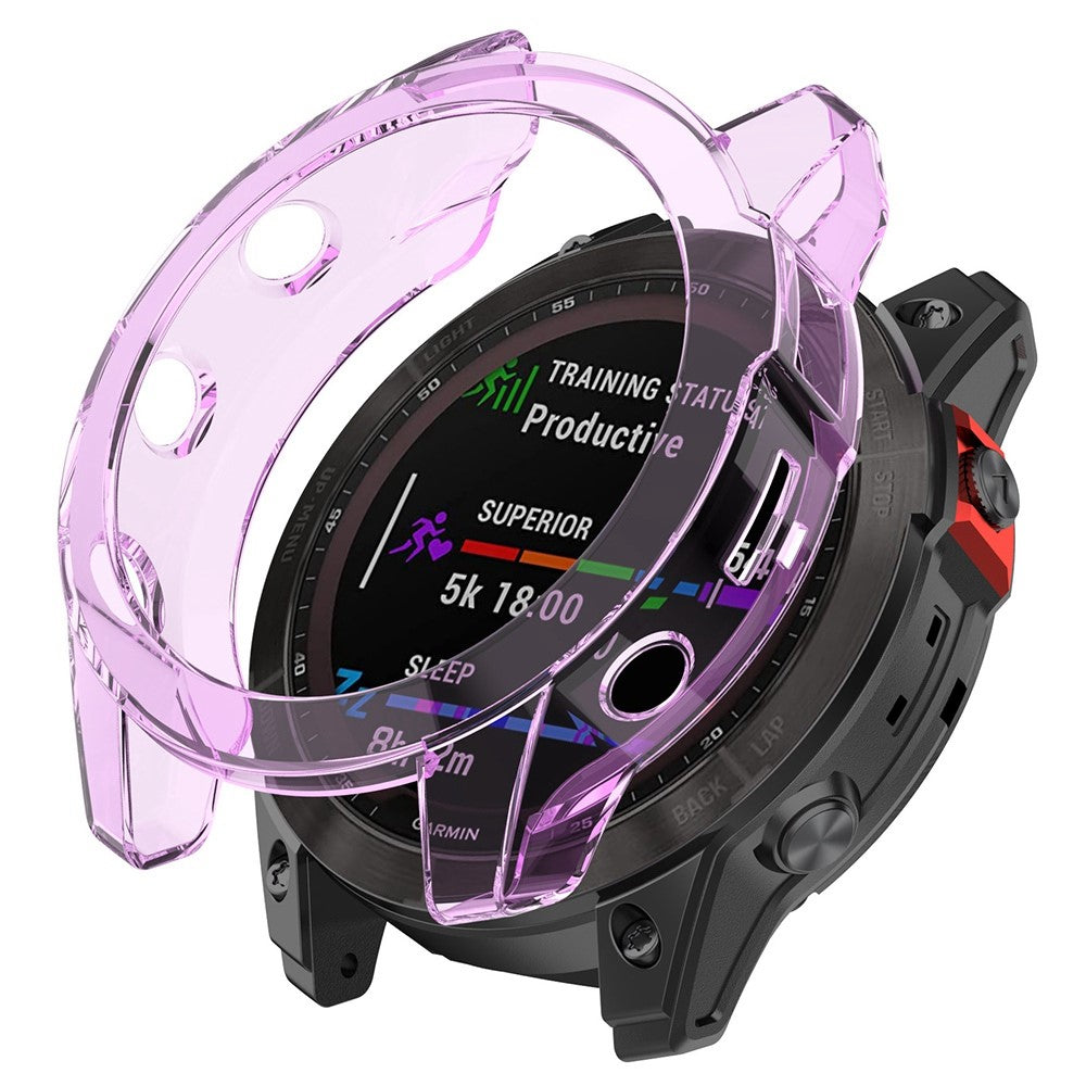 Garmin Fenix 7 Gennemsigtig Silikone Bumper  - Lilla#serie_5