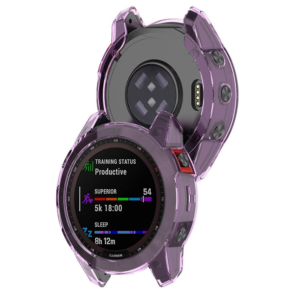 Garmin Fenix 7 Gennemsigtig Silikone Bumper  - Lilla#serie_5