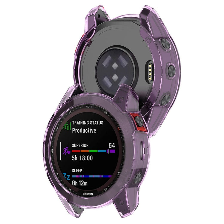 Garmin Fenix 7 Gennemsigtig Silikone Bumper  - Lilla#serie_5