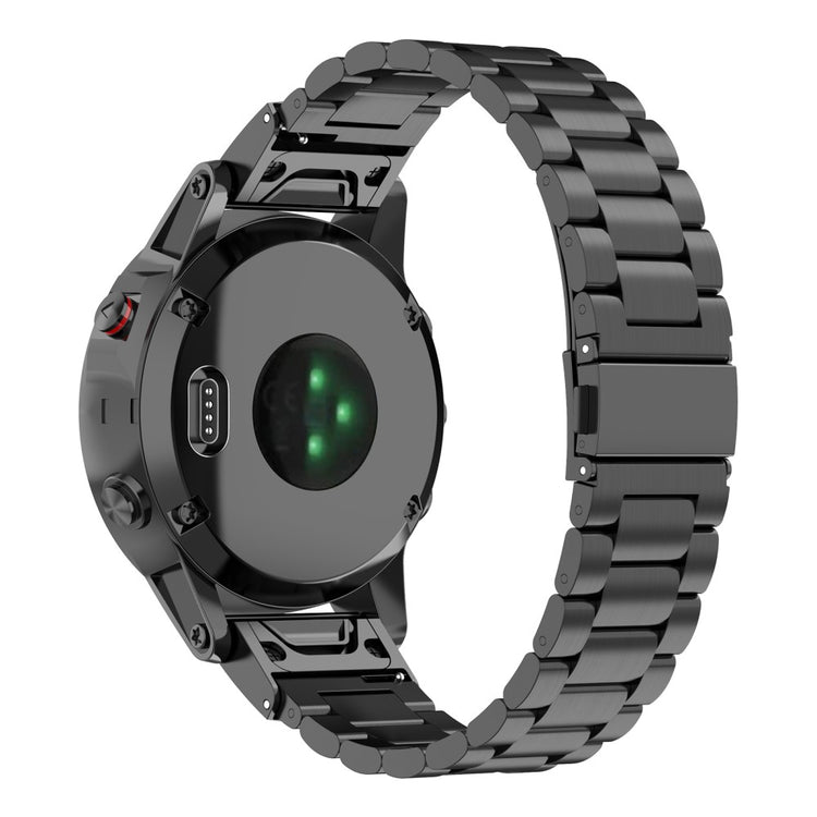 Tidsløst Universal Garmin Metal Rem - Sort#serie_035