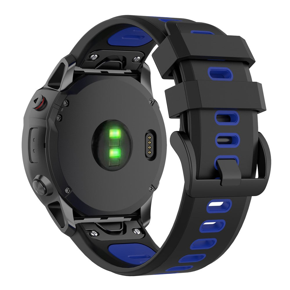 Fed Garmin Fenix 7X Silikone Rem - Sort#serie_1
