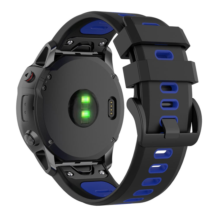 Fed Garmin Fenix 7X Silikone Rem - Sort#serie_1