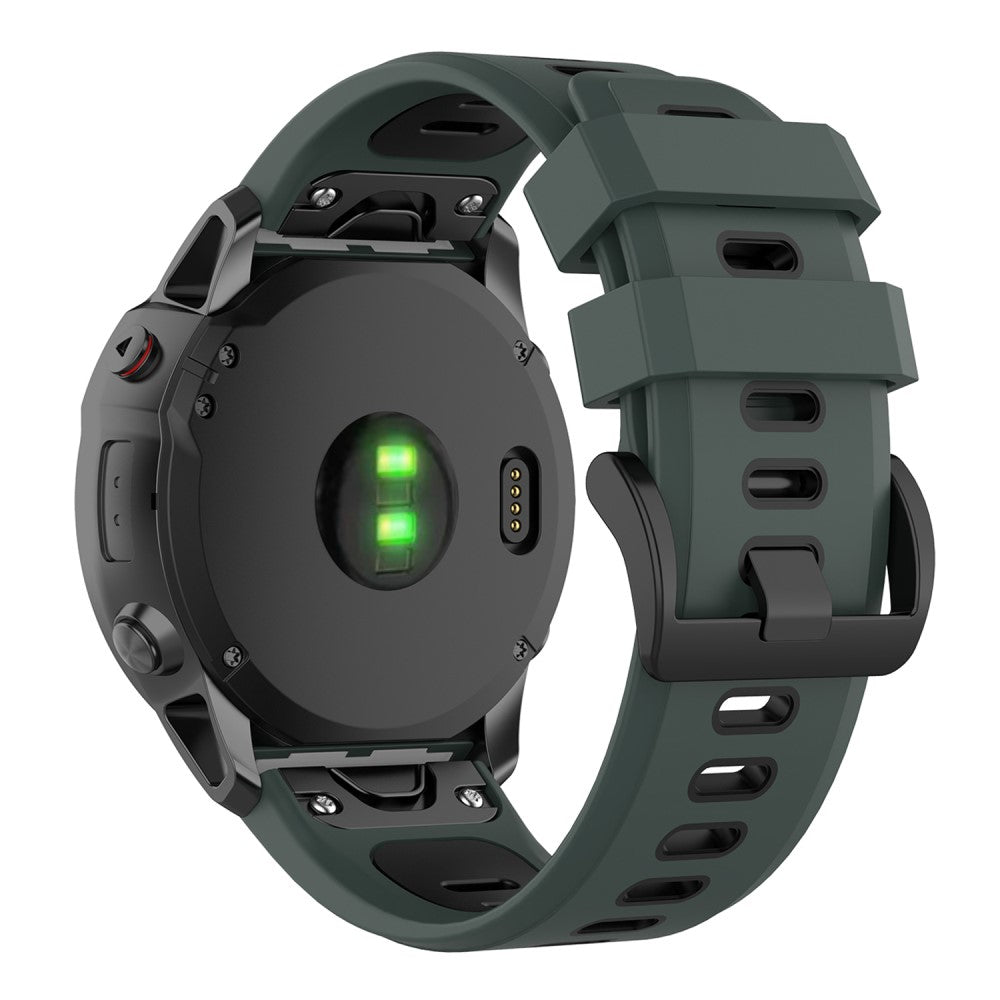 Fed Garmin Fenix 7X Silikone Rem - Grøn#serie_7