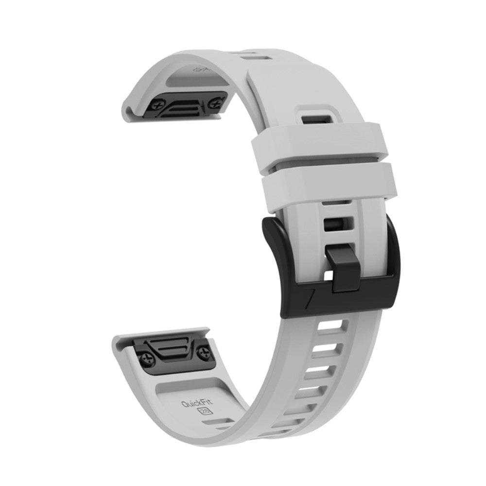 Vildt fantastisk Garmin Fenix 7X Silikone Rem - Sølv#serie_8