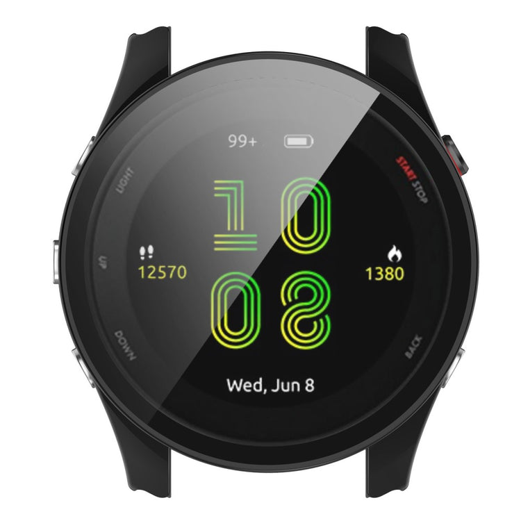 Fed Garmin Forerunner 255S Cover med Skærmbeskytter i Plastik og Hærdet Glas - Sort#serie_1