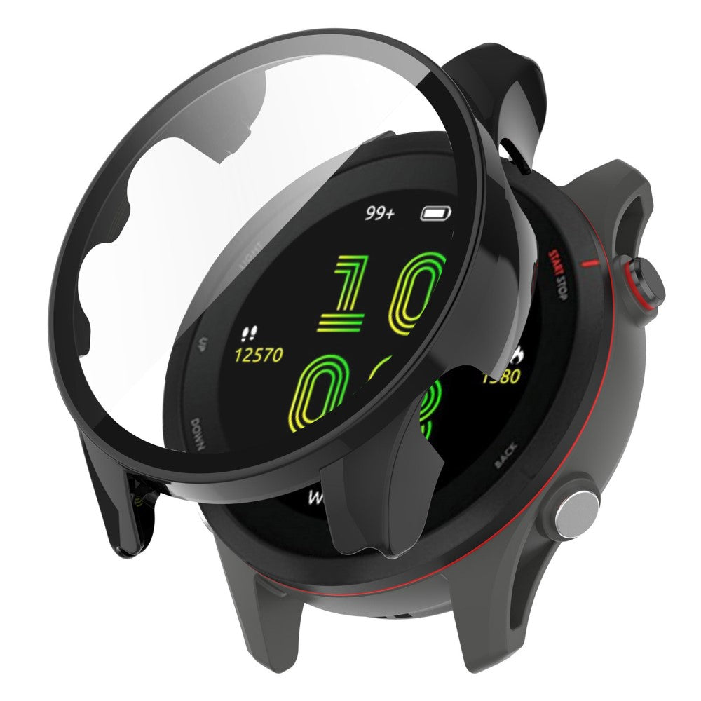 Fed Garmin Forerunner 255S Cover med Skærmbeskytter i Plastik og Hærdet Glas - Sort#serie_1