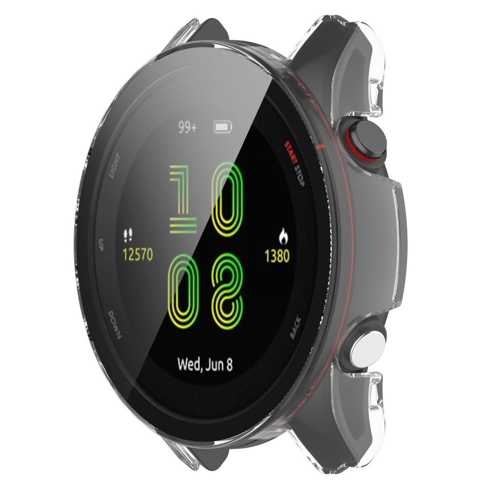 Fed Garmin Forerunner 255S Cover med Skærmbeskytter i Plastik og Hærdet Glas - Gennemsigtig#serie_2