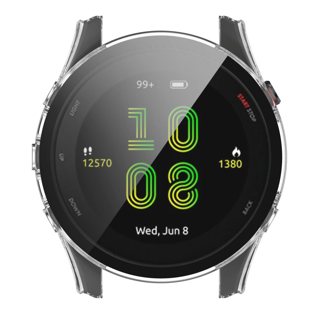 Fed Garmin Forerunner 255S Cover med Skærmbeskytter i Plastik og Hærdet Glas - Gennemsigtig#serie_2