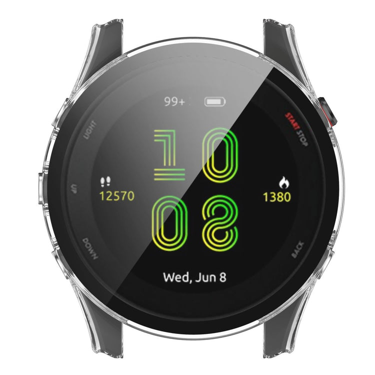 Fed Garmin Forerunner 255S Cover med Skærmbeskytter i Plastik og Hærdet Glas - Gennemsigtig#serie_2