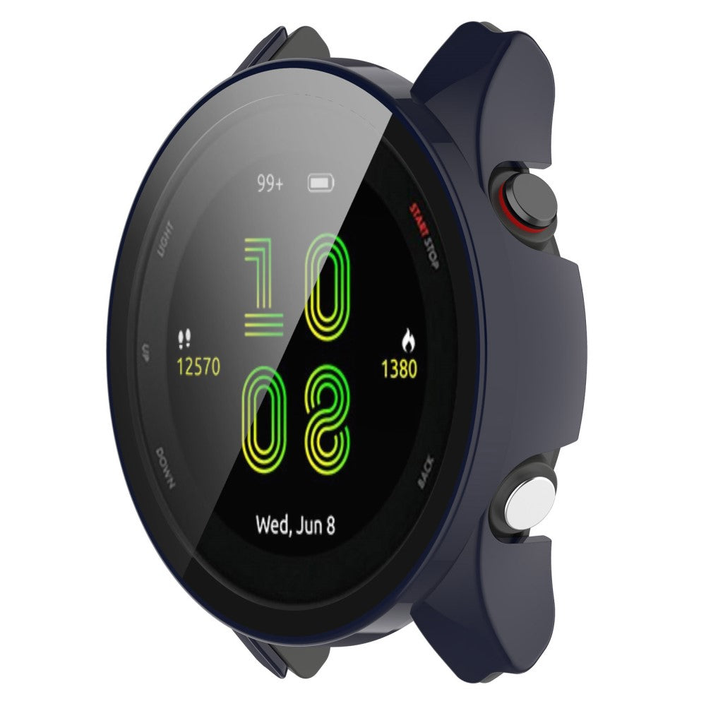 Fed Garmin Forerunner 255S Cover med Skærmbeskytter i Plastik og Hærdet Glas - Blå#serie_3