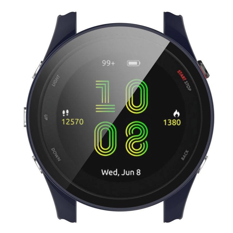 Fed Garmin Forerunner 255S Cover med Skærmbeskytter i Plastik og Hærdet Glas - Blå#serie_3