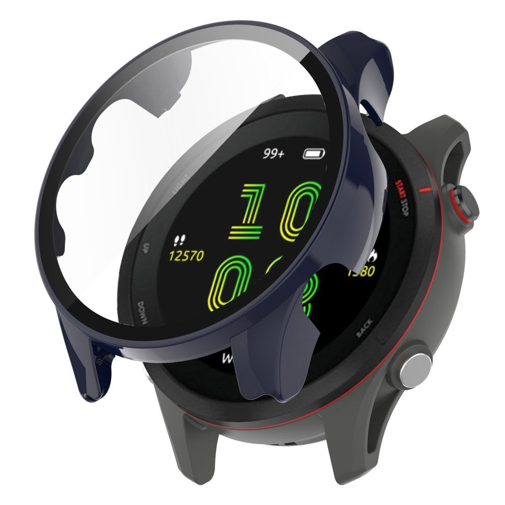 Fed Garmin Forerunner 255S Cover med Skærmbeskytter i Plastik og Hærdet Glas - Blå#serie_3