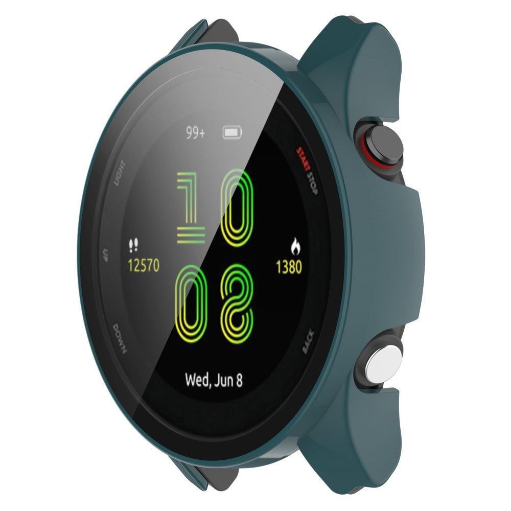 Fed Garmin Forerunner 255S Cover med Skærmbeskytter i Plastik og Hærdet Glas - Grøn#serie_4