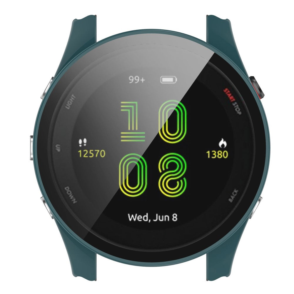 Fed Garmin Forerunner 255S Cover med Skærmbeskytter i Plastik og Hærdet Glas - Grøn#serie_4