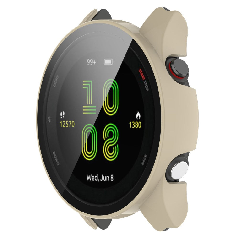 Fed Garmin Forerunner 255S Cover med Skærmbeskytter i Plastik og Hærdet Glas - Hvid#serie_5
