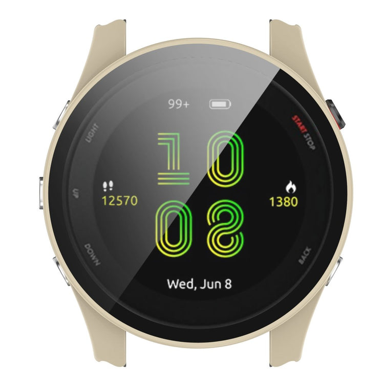 Fed Garmin Forerunner 255S Cover med Skærmbeskytter i Plastik og Hærdet Glas - Hvid#serie_5