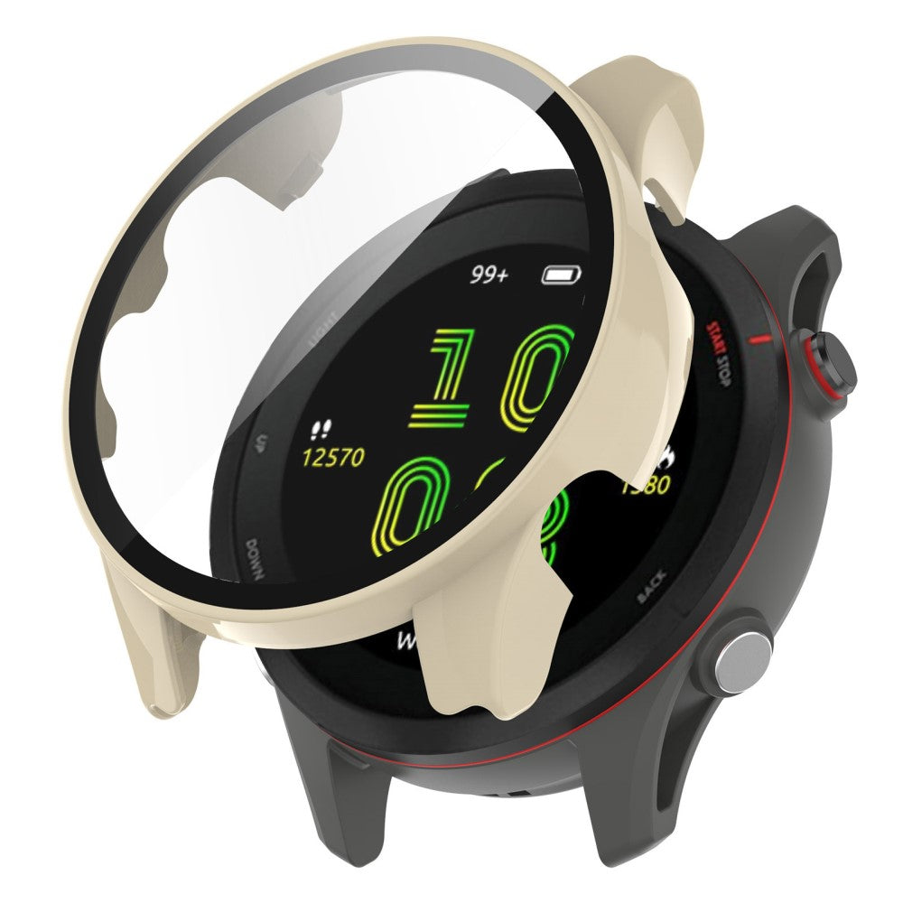 Fed Garmin Forerunner 255S Cover med Skærmbeskytter i Plastik og Hærdet Glas - Hvid#serie_5