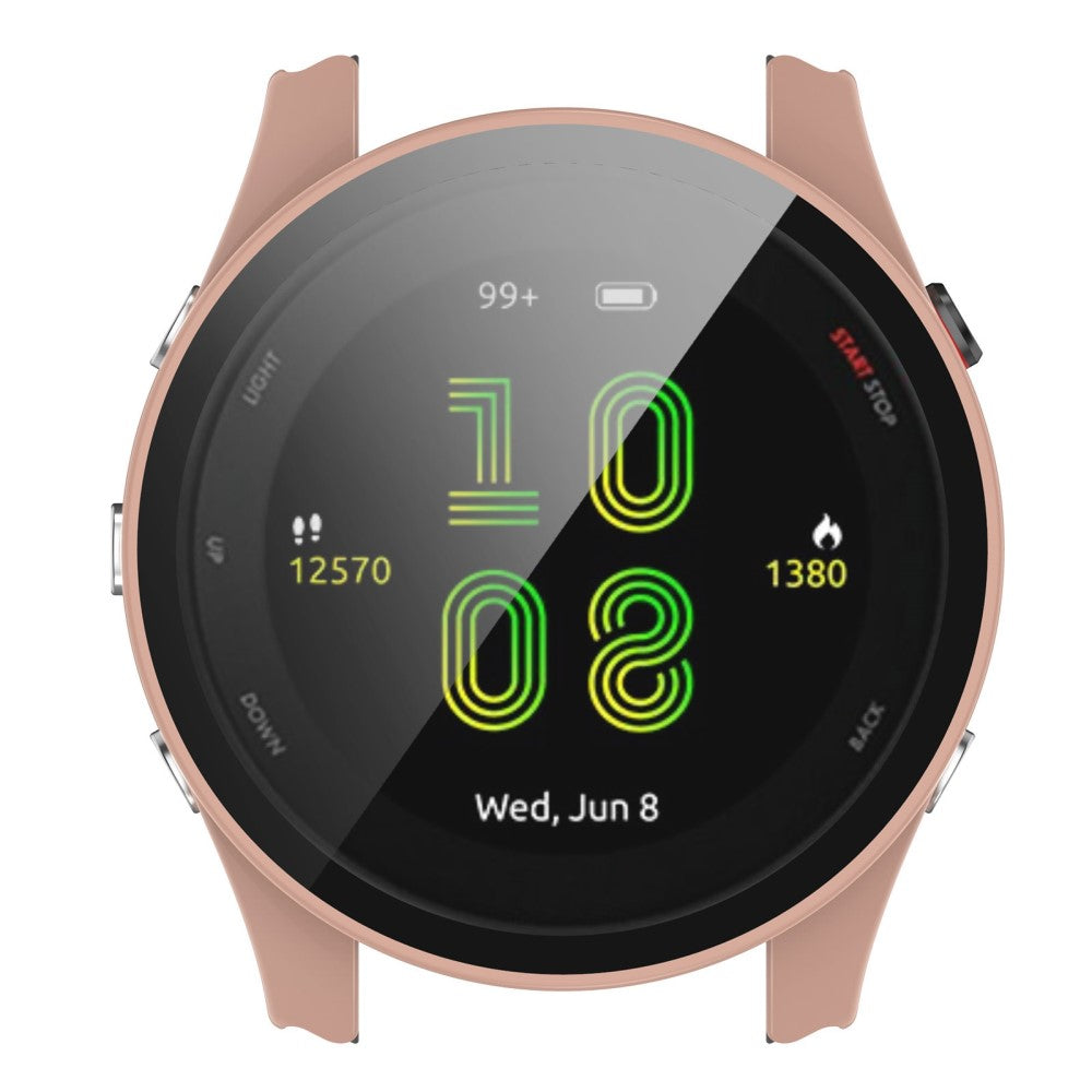 Fed Garmin Forerunner 255S Cover med Skærmbeskytter i Plastik og Hærdet Glas - Pink#serie_6