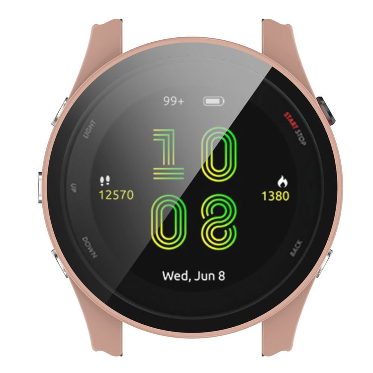 Fed Garmin Forerunner 255S Cover med Skærmbeskytter i Plastik og Hærdet Glas - Pink#serie_6