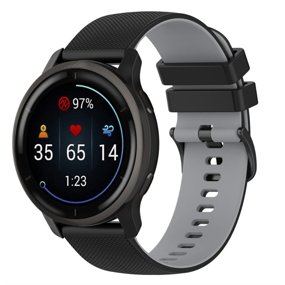Mega fed Universal Garmin Silikone Urrem - Sort#serie_4