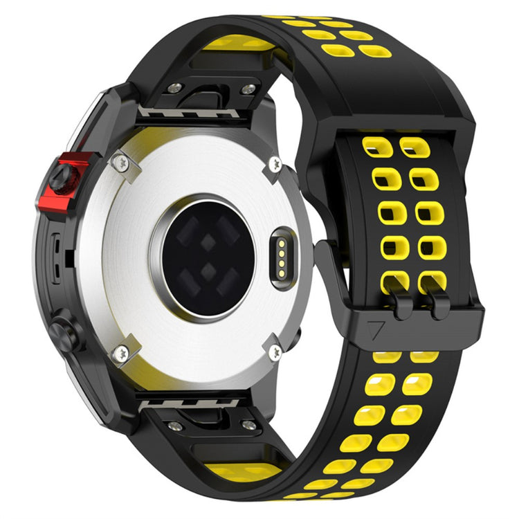 Garmin Enduro 2 / Tactix 7 / Fenix 7 dual color silicone watch strap - Black / Yellow#serie_2