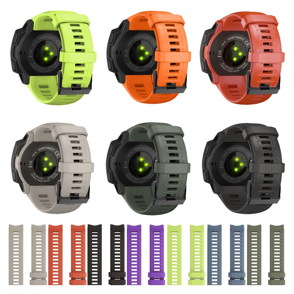 Super sejt Garmin Instinct Silikone Rem - Sort#serie_1