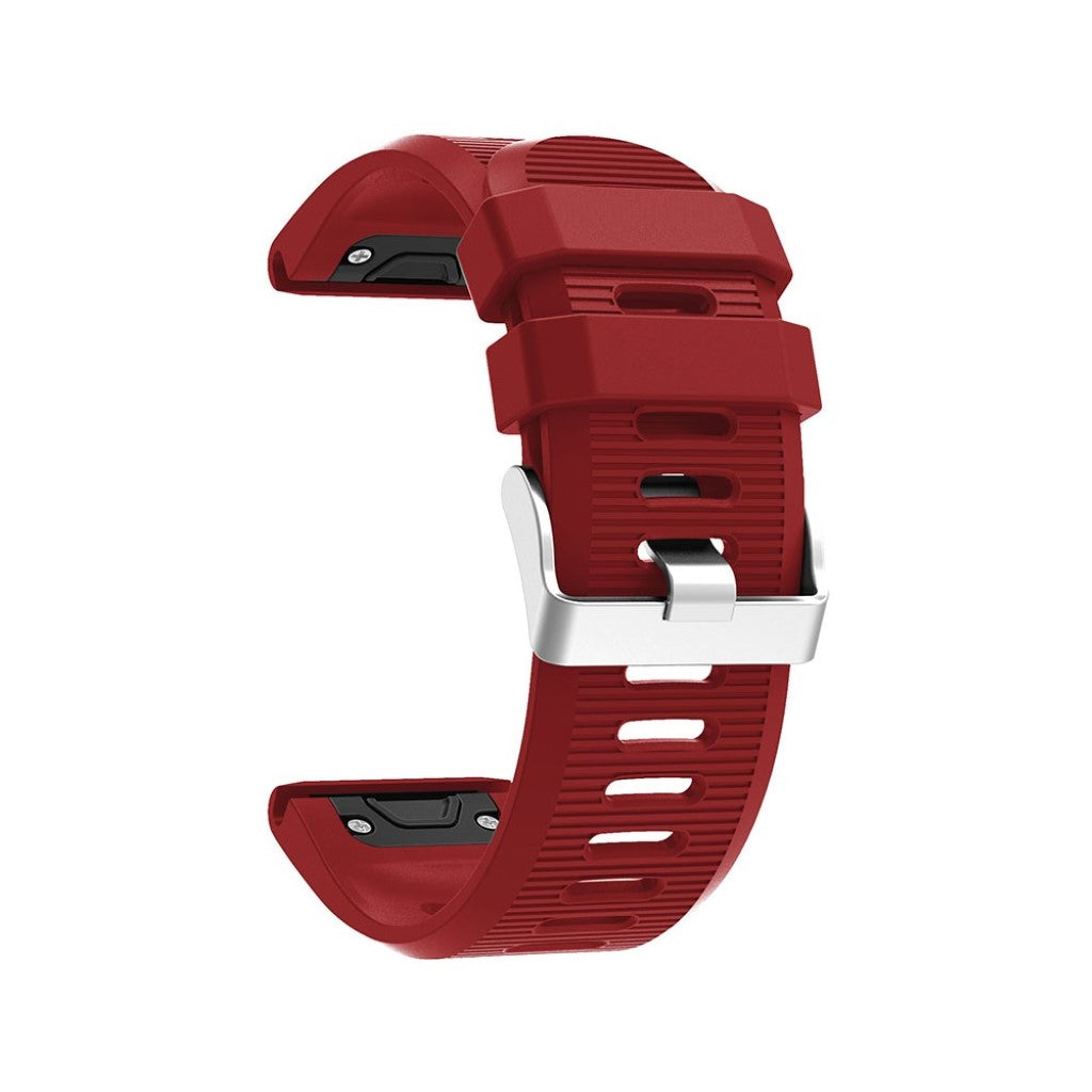 Tidsløst Garmin Fenix 5X Plus Silikone Rem - Rød#serie_11