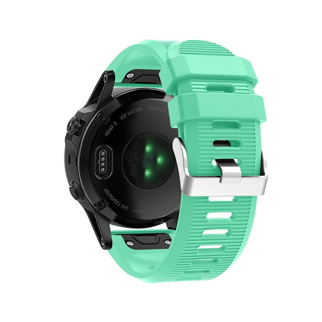 Tidsløst Garmin Fenix 5X Plus Silikone Rem - Grøn#serie_3