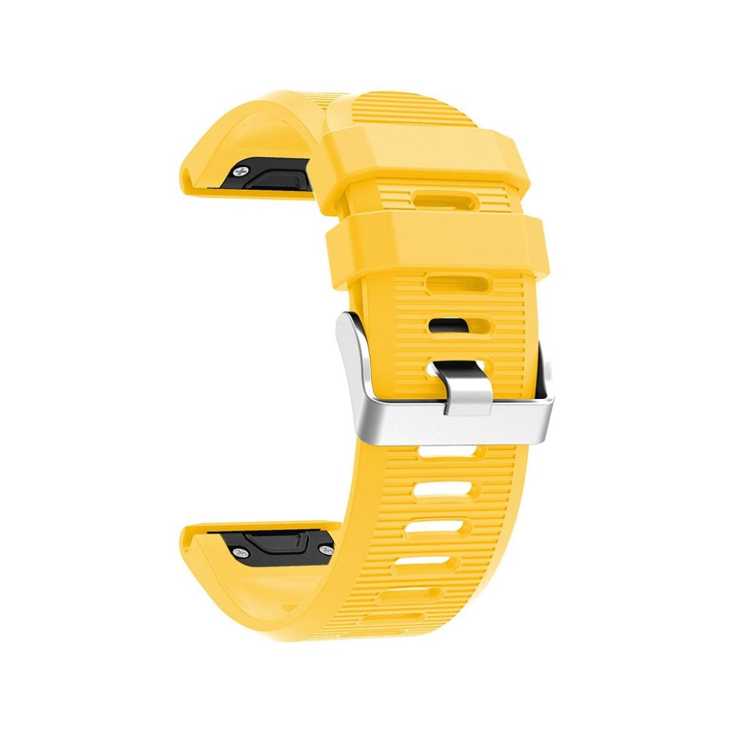 Tidsløst Garmin Fenix 5X Plus Silikone Rem - Gul#serie_6