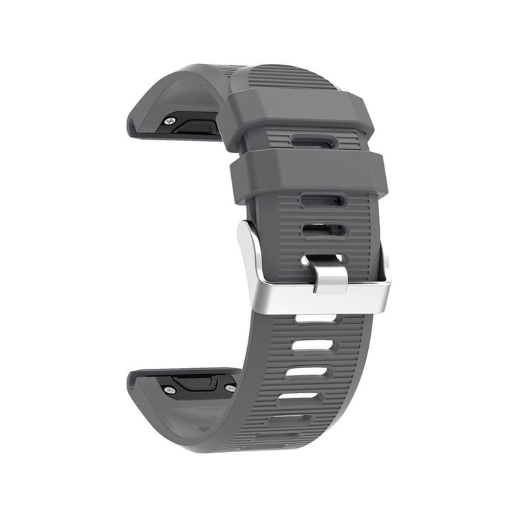 Tidsløst Garmin Fenix 5X Plus Silikone Rem - Sølv#serie_7