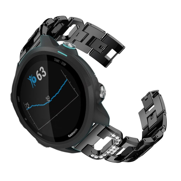 Helt vildt flot Garmin Forerunner 245 Metal og Rhinsten Rem - Sort#serie_1