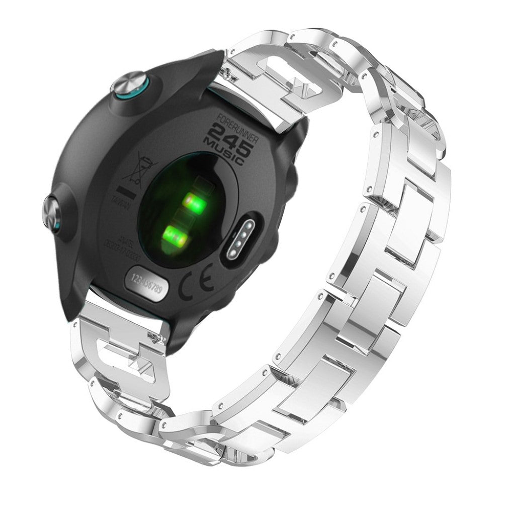 Helt vildt flot Garmin Forerunner 245 Metal og Rhinsten Rem - Sølv#serie_2
